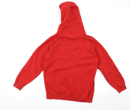 Preworn Girls Red   Pullover Hoodie Size 10-11 Years