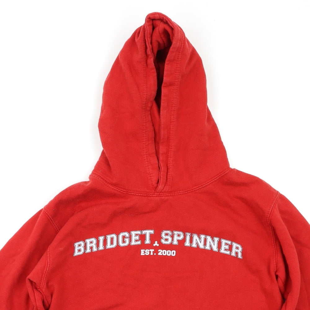 Preworn Girls Red   Pullover Hoodie Size 10-11 Years