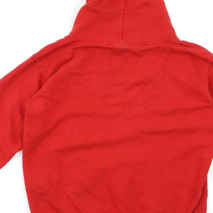 Preworn Girls Red   Pullover Hoodie Size 10-11 Years