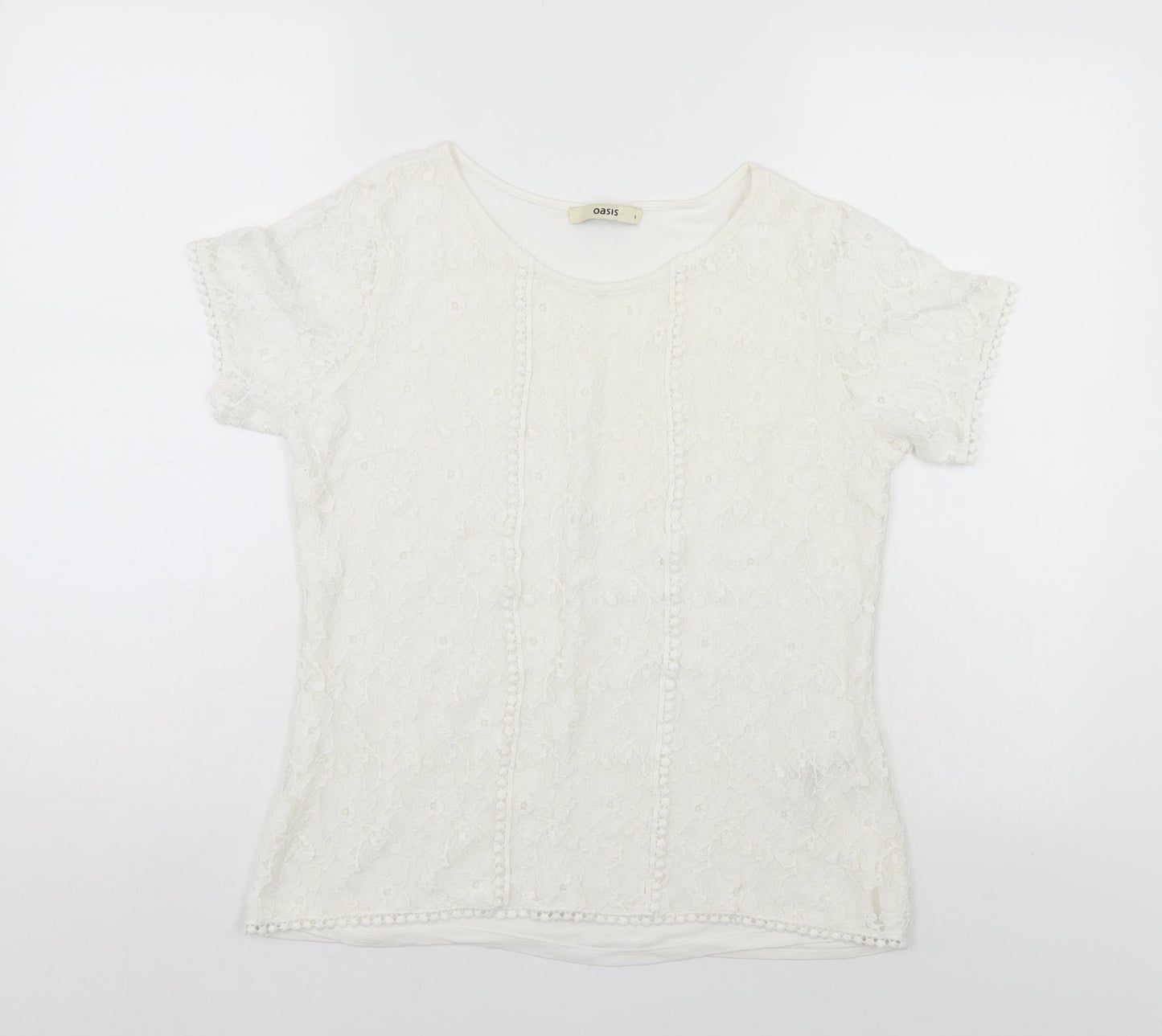 Womens UK Size S Oasis White Basic Blouse