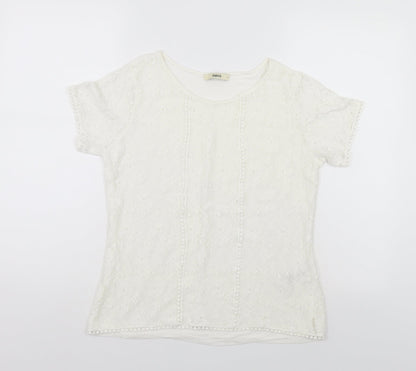 Womens UK Size S Oasis White Basic Blouse