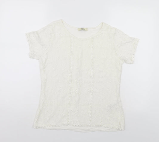 Womens UK Size S Oasis White Basic Blouse