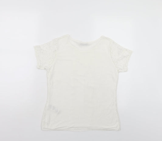 Womens UK Size S Oasis White Basic Blouse