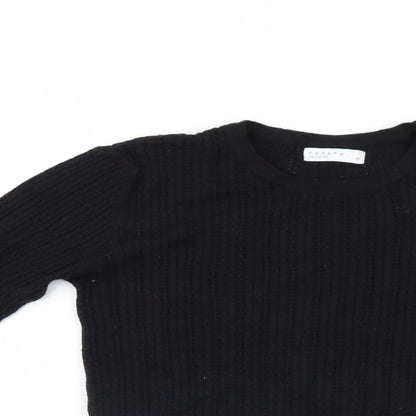 Womens UK Size 12 Papaya Black Pullover Jumper