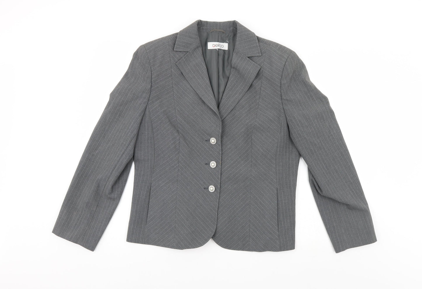Womens UK Size 14 Gelco Regular Grey Suit Jacket