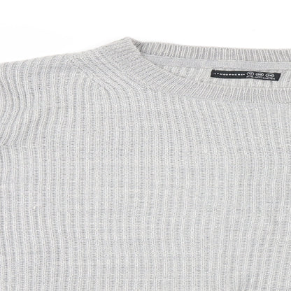 Womens UK Size 12 Atmosphere Grey Henley Jumper