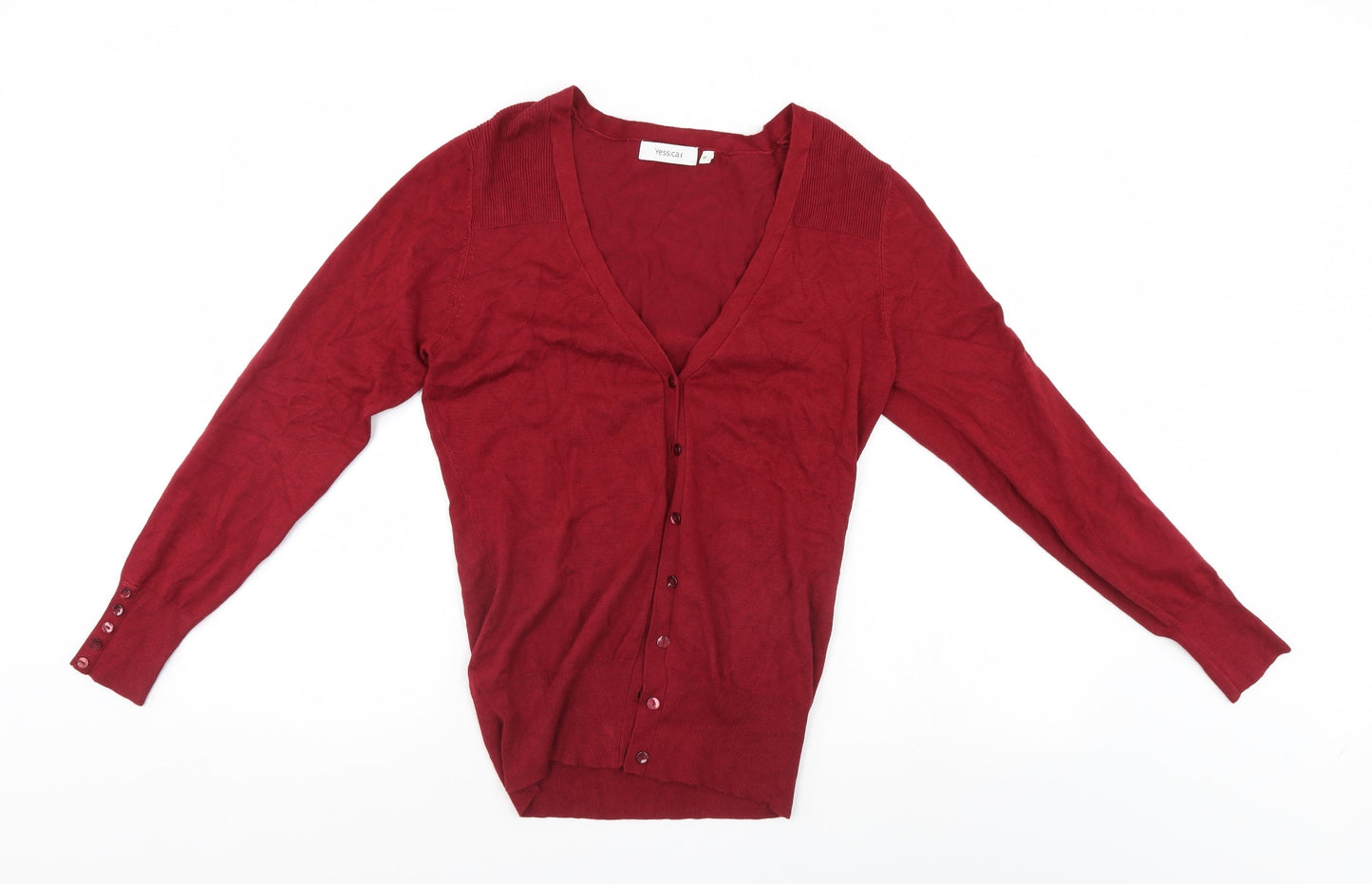 Womens UK Size M Yessica Red Cardigan Jumper