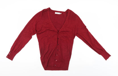 Womens UK Size M Yessica Red Cardigan Jumper