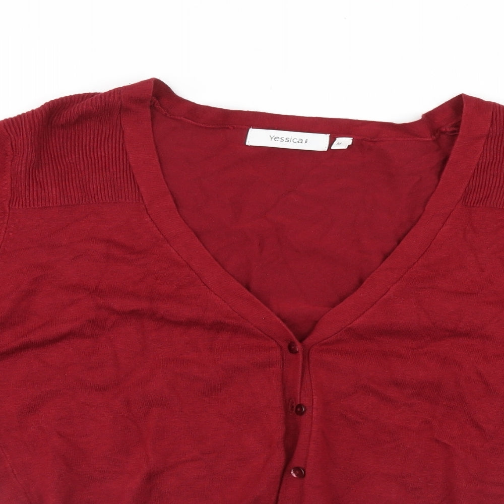 Womens UK Size M Yessica Red Cardigan Jumper