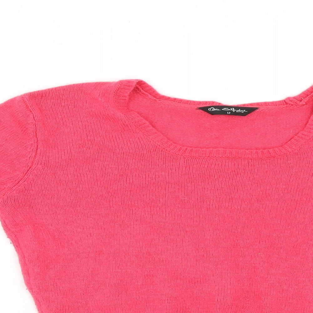 Womens UK Size 12 Miss Selfridge Pink Pullover Jumper