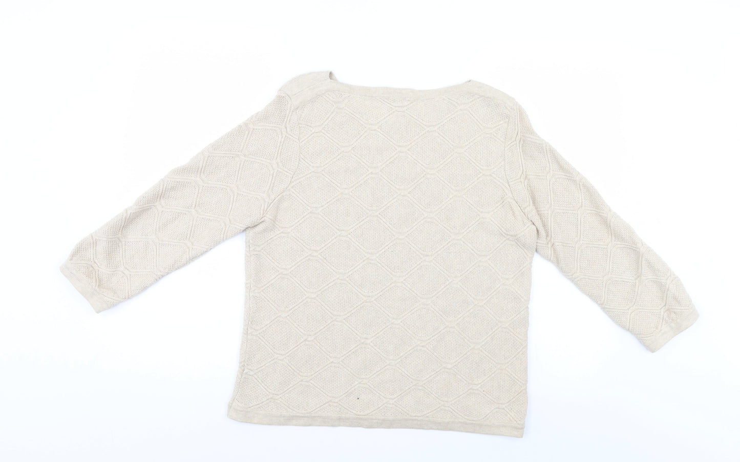 CC Womens Ivory Argyle/Diamond  Pullover Jumper Size L