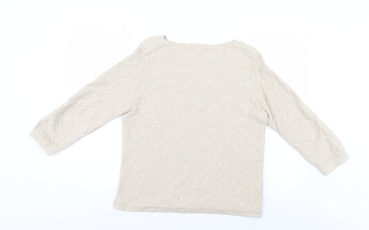 CC Womens Ivory Argyle/Diamond  Pullover Jumper Size L