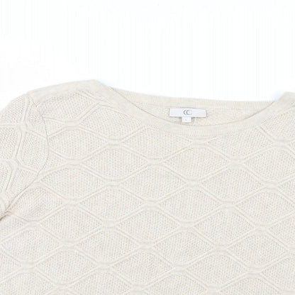 CC Womens Ivory Argyle/Diamond  Pullover Jumper Size L