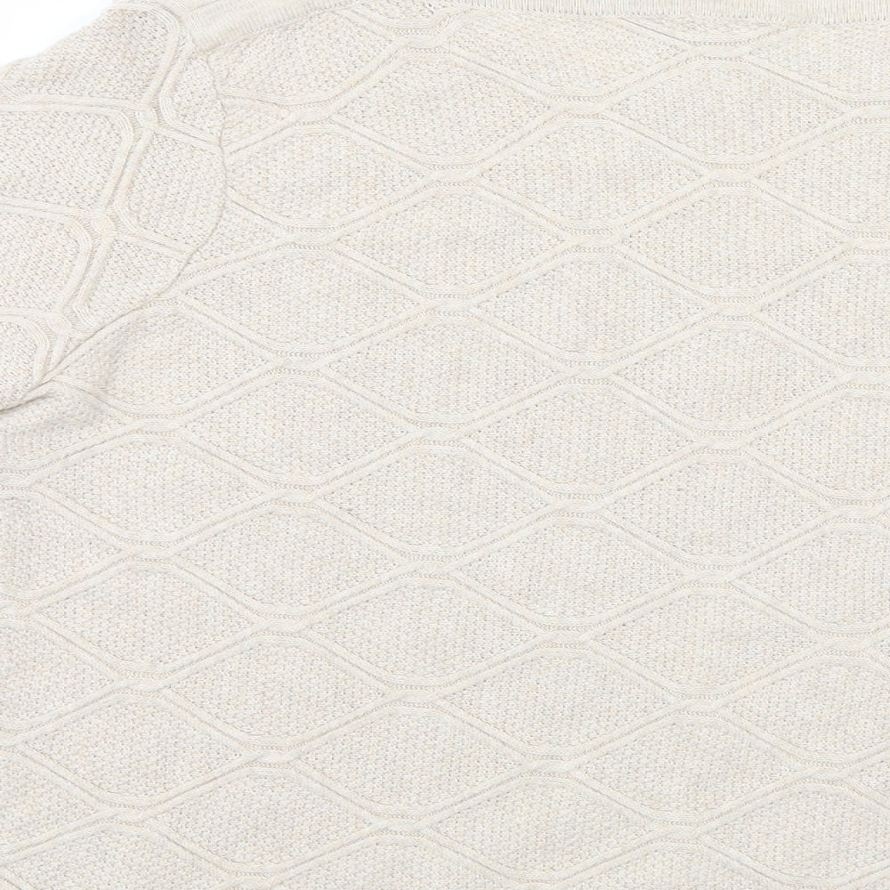 CC Womens Ivory Argyle/Diamond  Pullover Jumper Size L