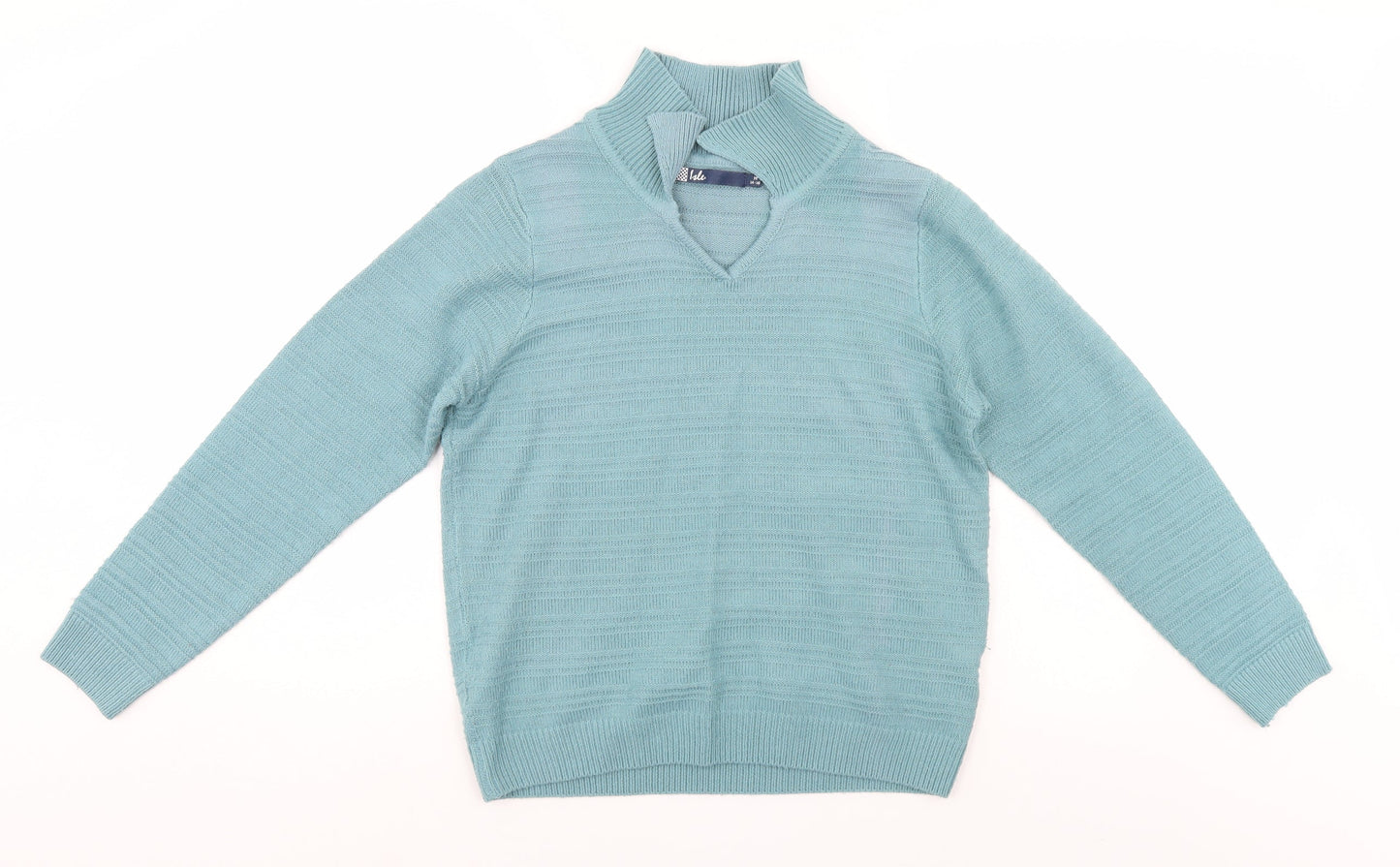 Womens UK Size 14 Isle Blue Pullover Jumper