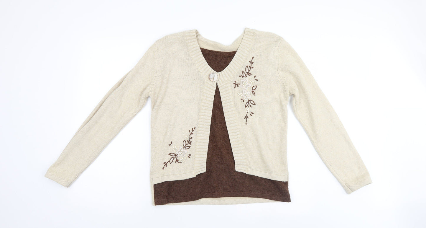 Womens UK Size  Preworn Brown Pullover Jumper