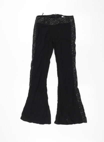 Womens UK Size 28 in Preworn Regular Fit Rain Trousers Black Trousers