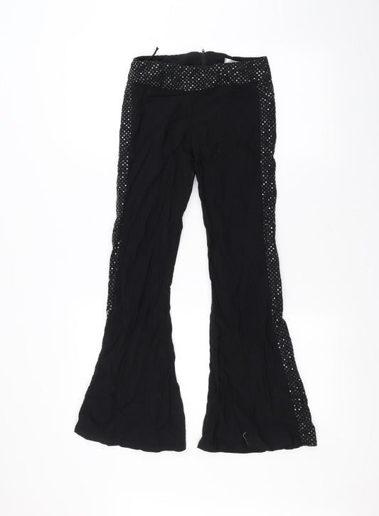 Womens UK Size 28 in Preworn Regular Fit Rain Trousers Black Trousers