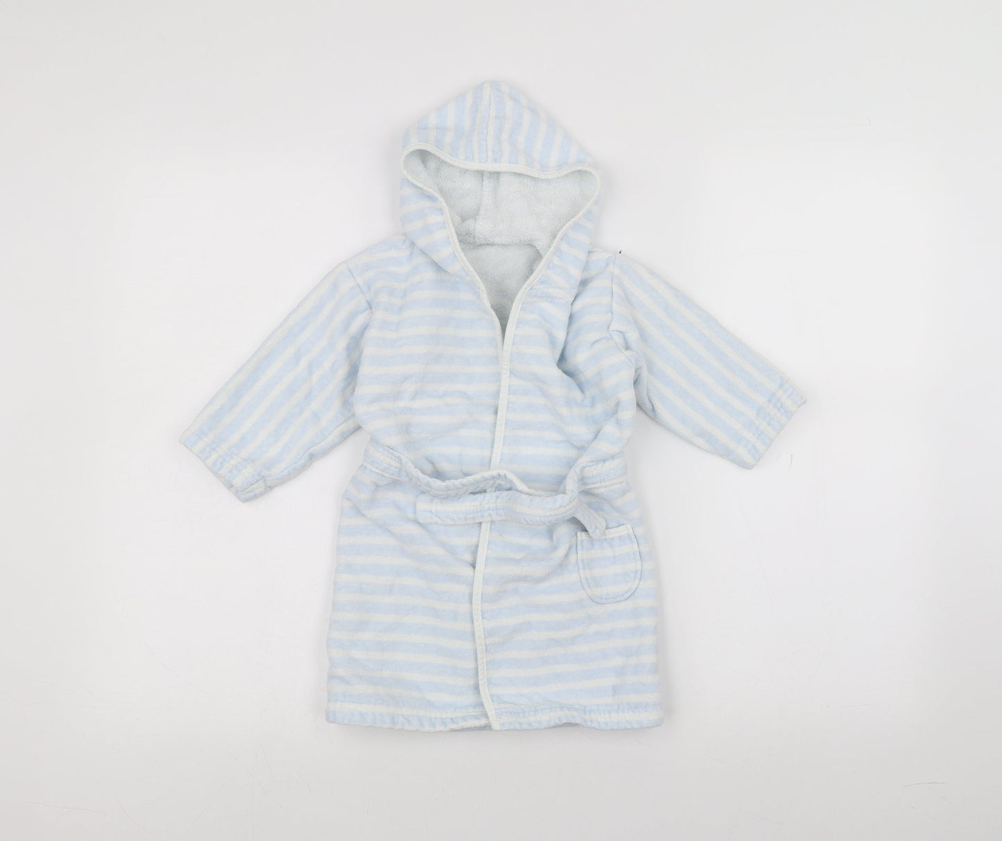 Mothercare Baby Blue Striped  Babydoll Robe Size 9-12 Months