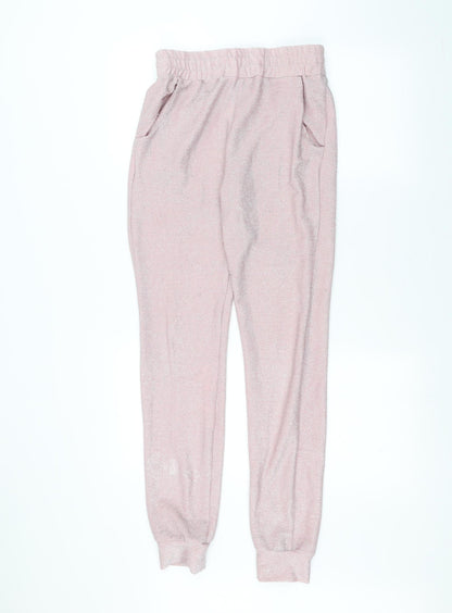 Womens UK Size L Preworn Regular Fit  Pink Trousers