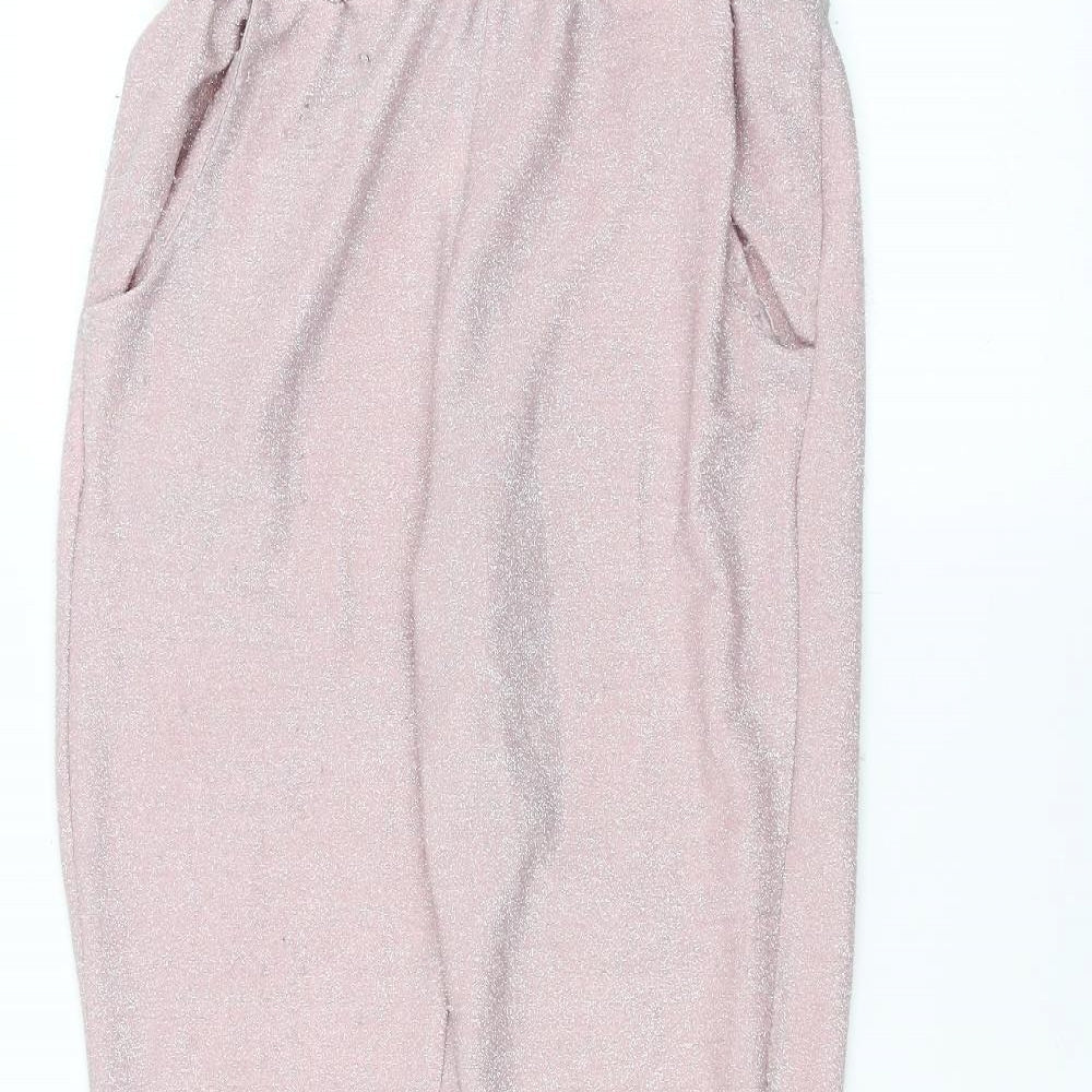 Womens UK Size L Preworn Regular Fit  Pink Trousers