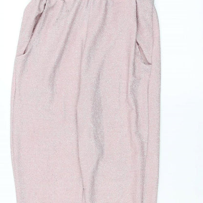 Womens UK Size L Preworn Regular Fit  Pink Trousers