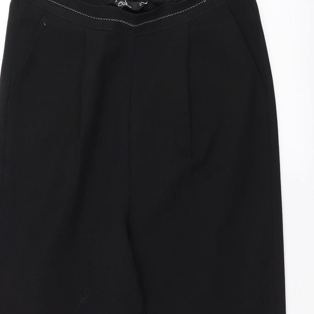 Womens UK Size 12 BM Regular Fit  Black Trousers