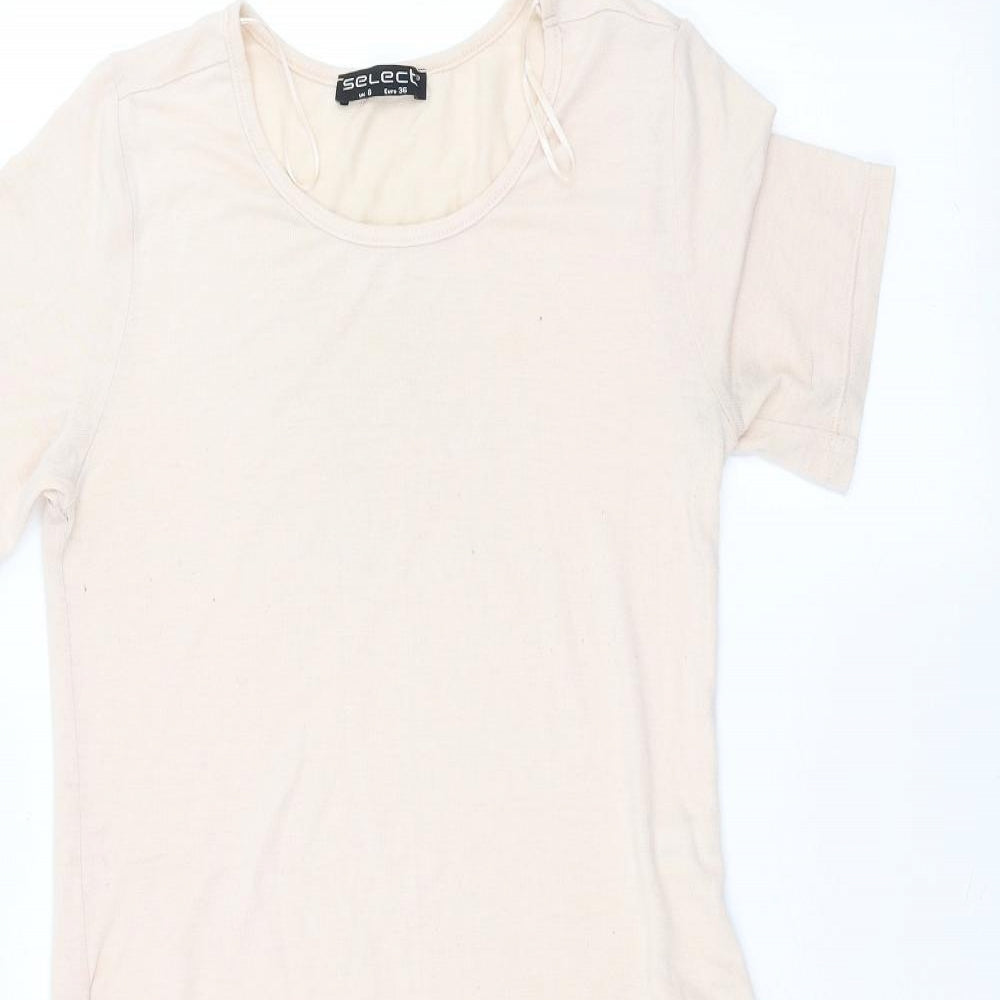 Womens UK Size 8 Select Pink Basic T-Shirt