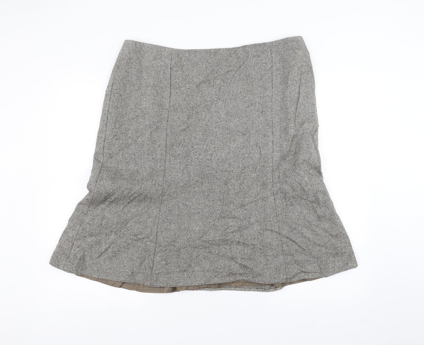 AMARANTO Womens White Striped  A-Line Skirt Size 18