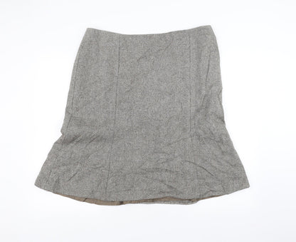 AMARANTO Womens White Striped  A-Line Skirt Size 18