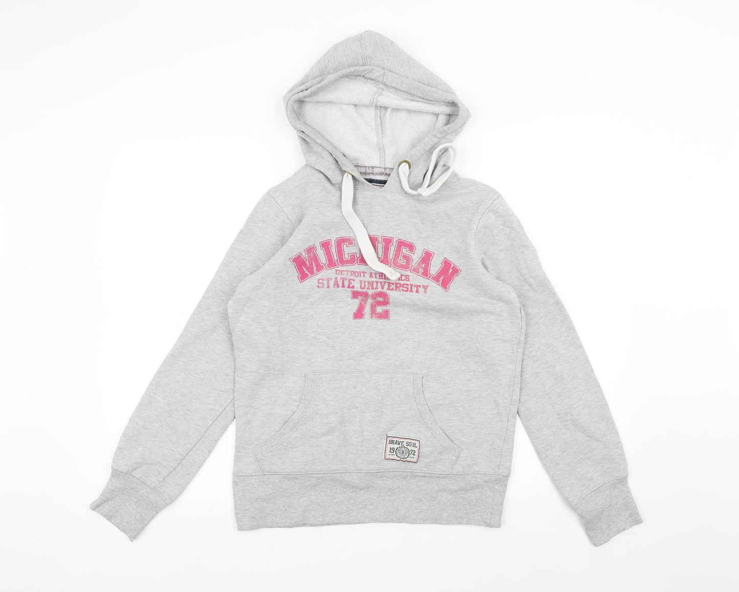 Brave Soul Womens Grey   Pullover Hoodie Size M