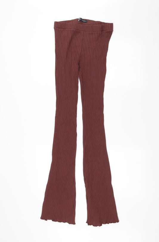 Womens UK Size M Zara Regular Fit  Red Trousers