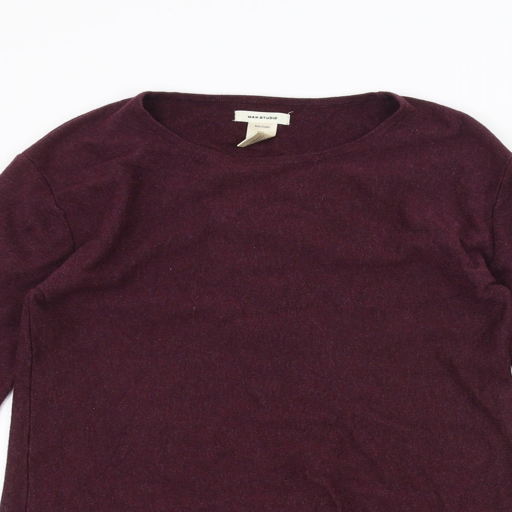 Womens UK Size M Max Studio Red Basic T-Shirt