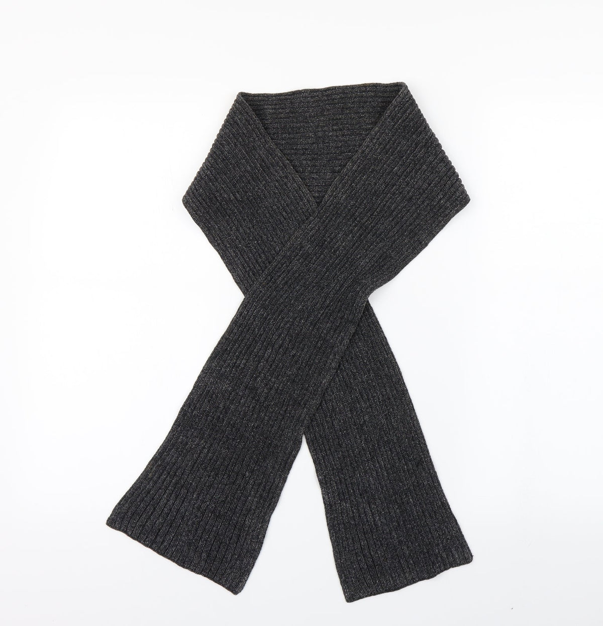Front view of Preworn unisex grey jersey scarf