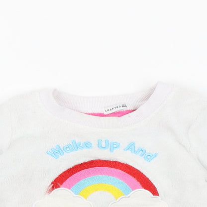 Crafted Baby White   Pullover T-Shirt Size 18-24 Months  - rainbow