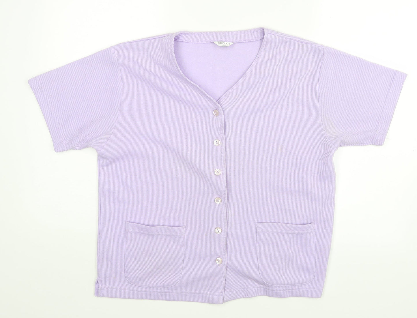 Womens UK Size 12 Editions Purple Basic Blouse