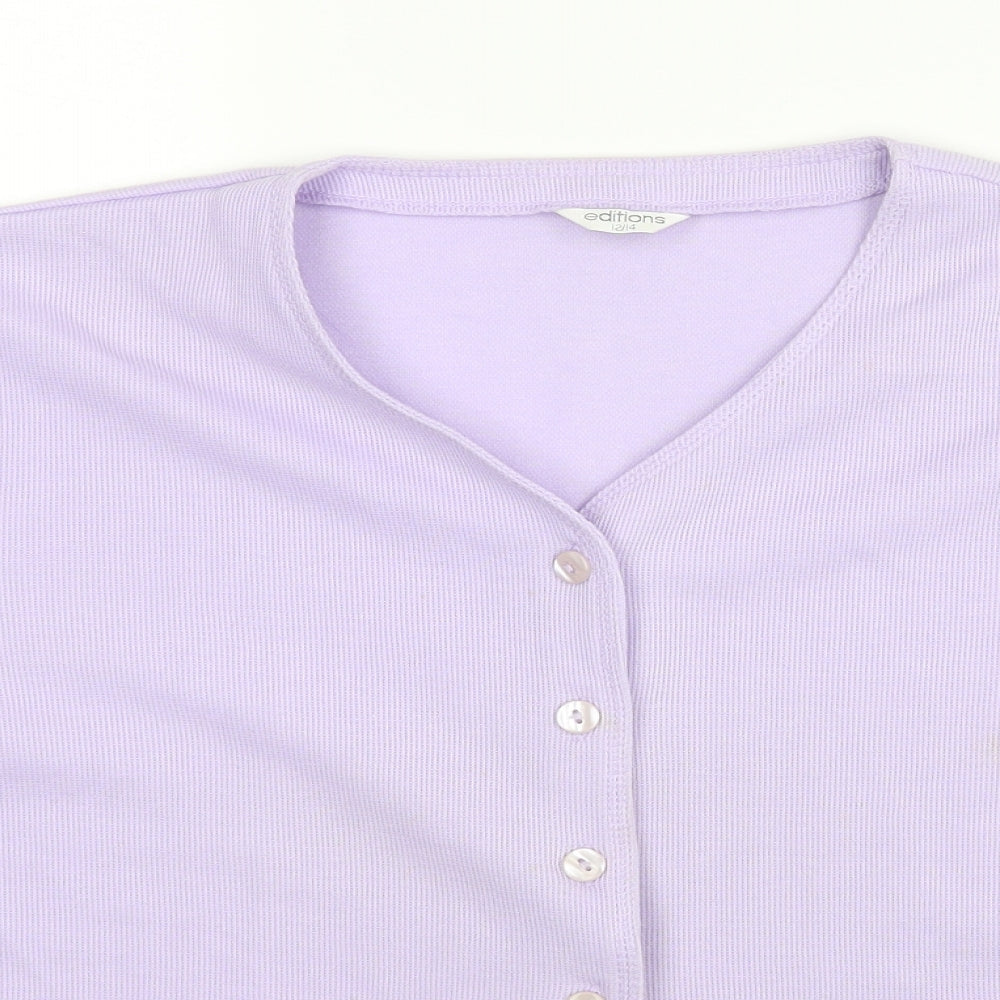 Womens UK Size 12 Editions Purple Basic Blouse