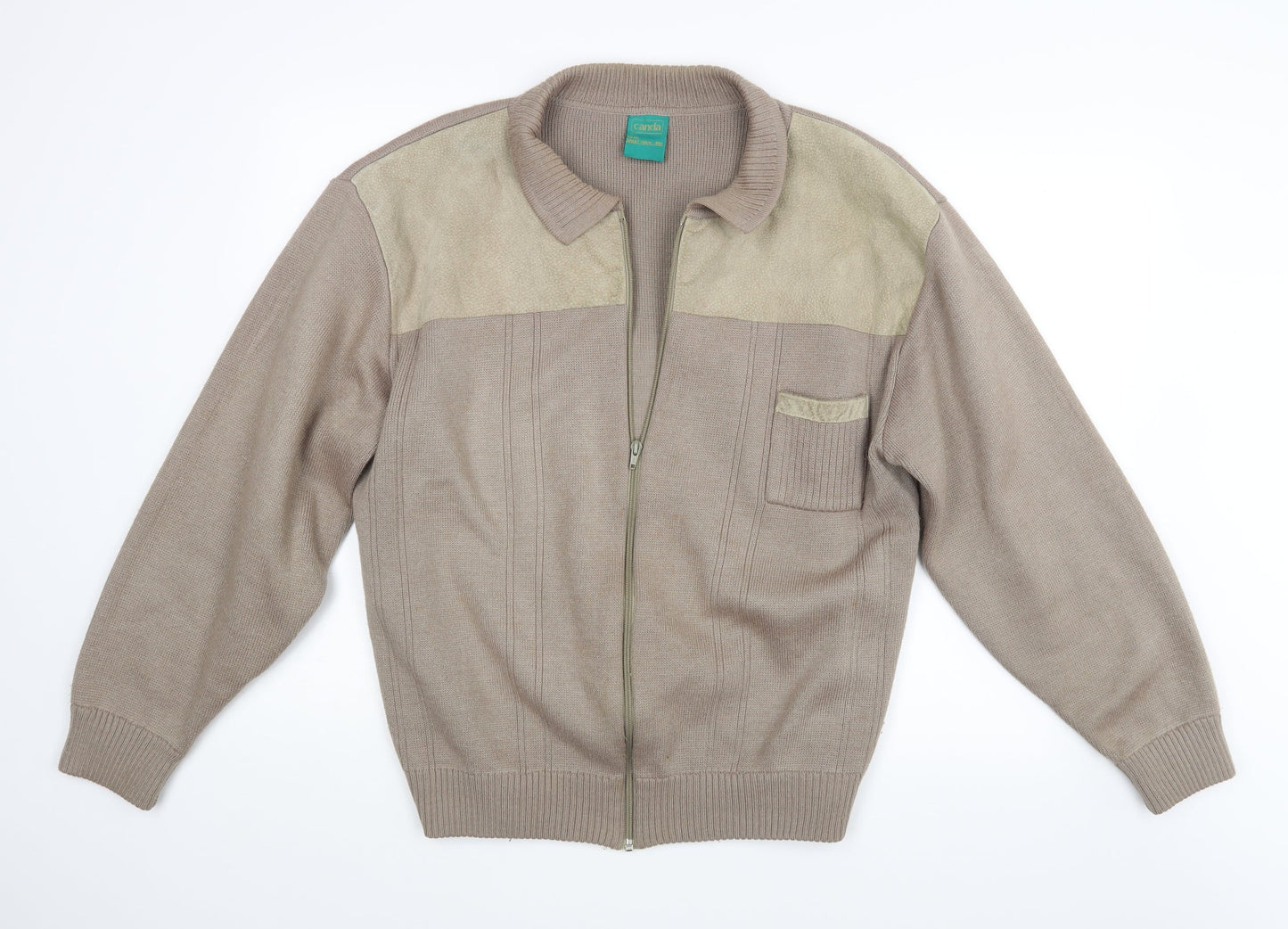 Canada Mens Beige   Full Zip Jumper