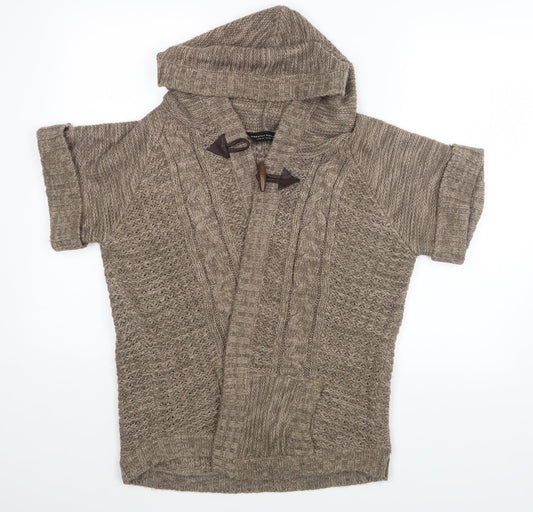Womens UK Size M Dorothy Perkins Brown Wrap Jumper