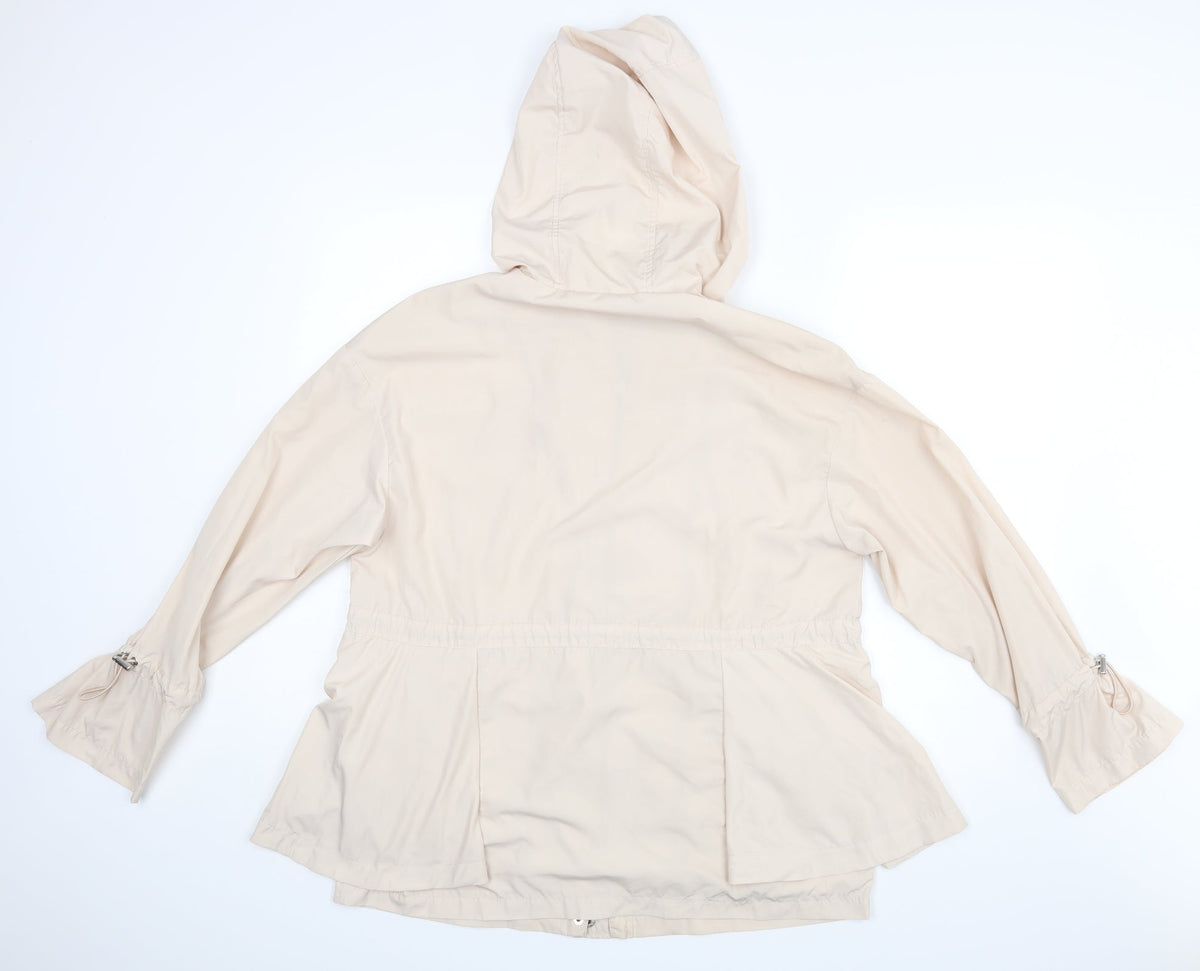 Paspasya Womens Beige  Rayon Jacket Coat Size 12
