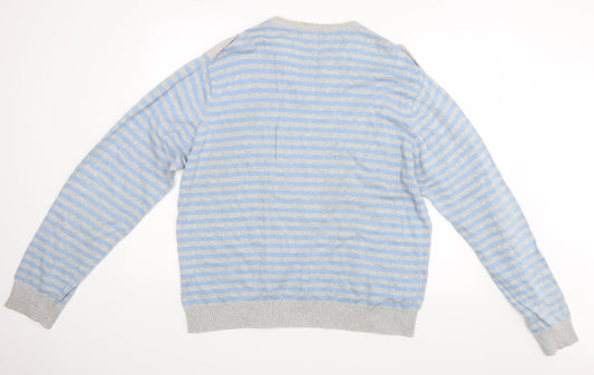New Look Mens Blue Striped  Pullover Jumper Size XL