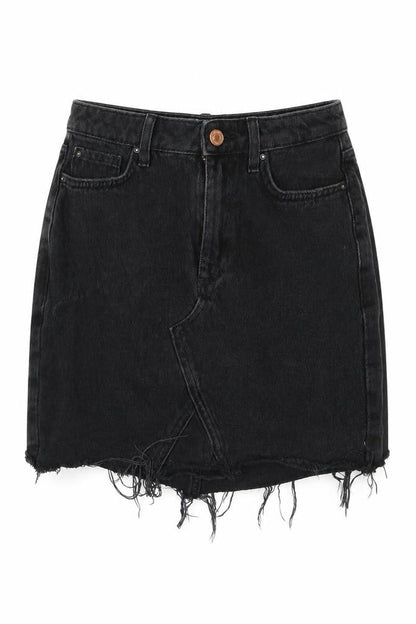 Front view of Denim women’s black straight & pencil set, size UK 6