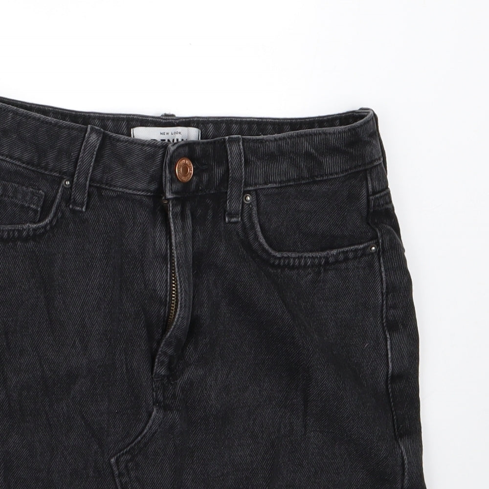 Close-up detail of Denim women’s black straight & pencil set, size UK 6