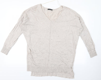 Womens UK Size S Atmosphere Beige Pullover Jumper