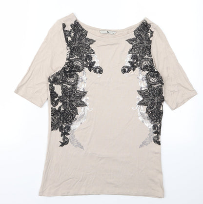 TU Womens Brown   Basic T-Shirt Size 8