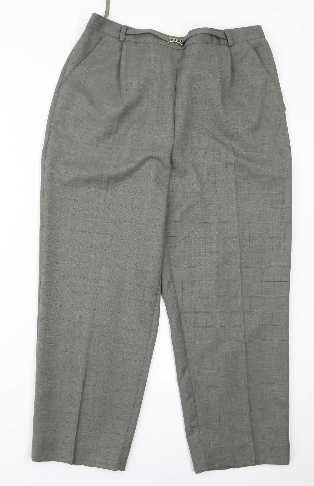 Womens UK Size 14 BM Regular Fit  Green Trousers