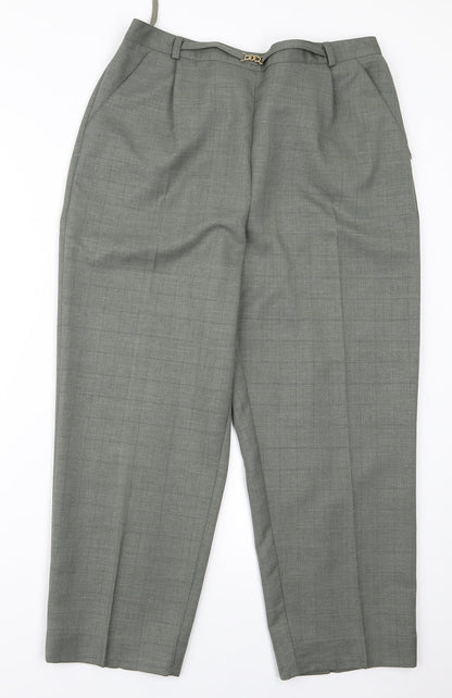 Womens UK Size 14 BM Regular Fit  Green Trousers
