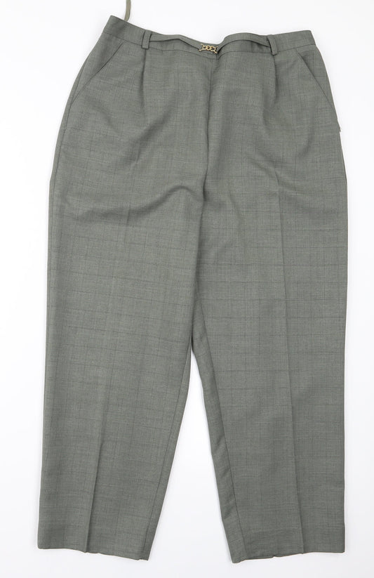 Womens UK Size 14 BM Regular Fit  Green Trousers