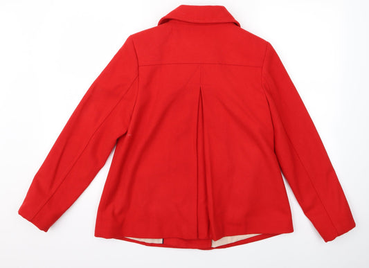 Womens UK Size 6 H&M Red Overcoat