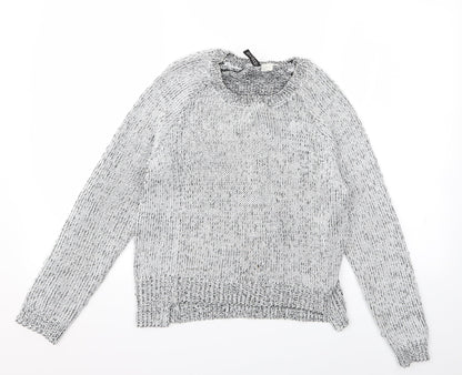 Womens UK Size S Divided Grey Pullover Jumper